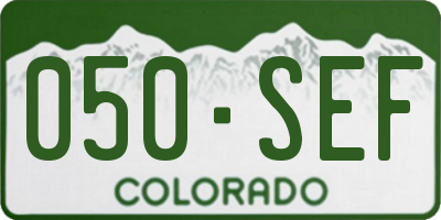 CO license plate 050SEF