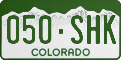 CO license plate 050SHK
