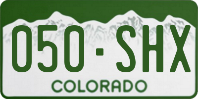 CO license plate 050SHX