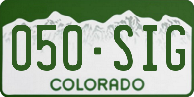 CO license plate 050SIG