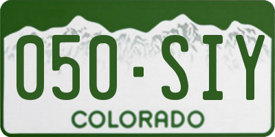 CO license plate 050SIY