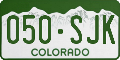 CO license plate 050SJK