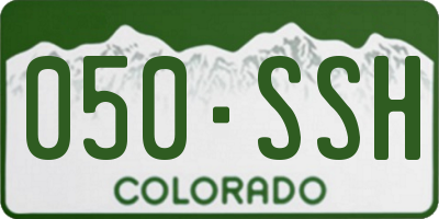 CO license plate 050SSH