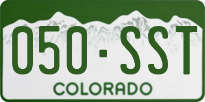 CO license plate 050SST