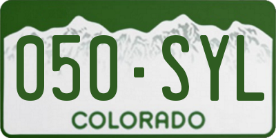CO license plate 050SYL