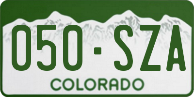 CO license plate 050SZA