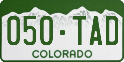 CO license plate 050TAD