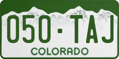CO license plate 050TAJ