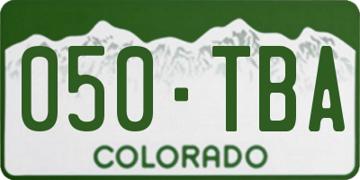 CO license plate 050TBA
