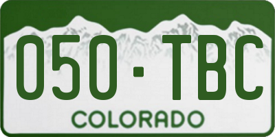 CO license plate 050TBC