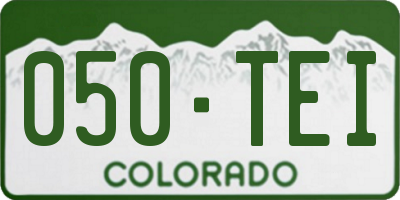 CO license plate 050TEI