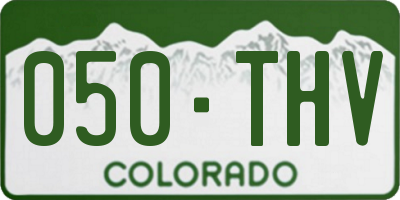 CO license plate 050THV