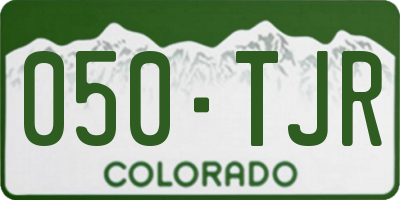 CO license plate 050TJR