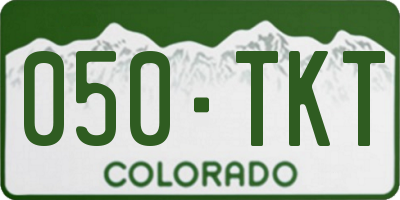 CO license plate 050TKT