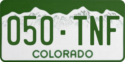 CO license plate 050TNF