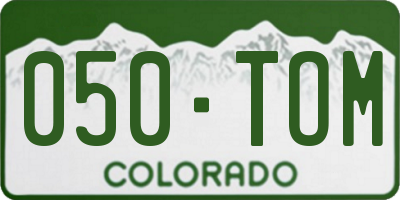 CO license plate 050TOM