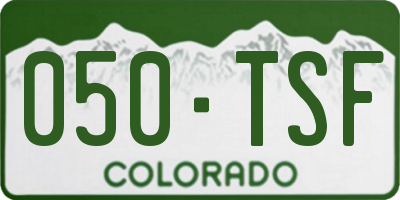 CO license plate 050TSF
