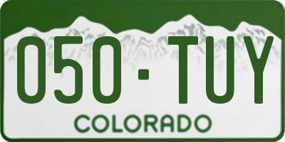 CO license plate 050TUY