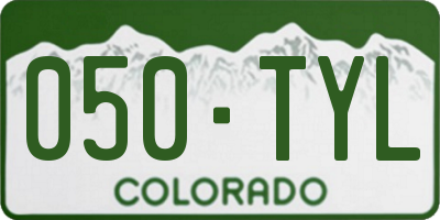 CO license plate 050TYL