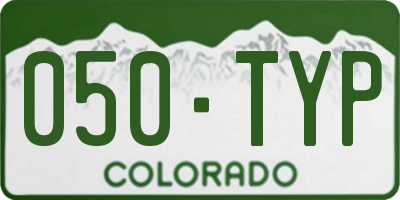 CO license plate 050TYP