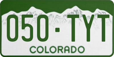 CO license plate 050TYT