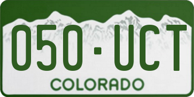 CO license plate 050UCT