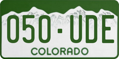 CO license plate 050UDE