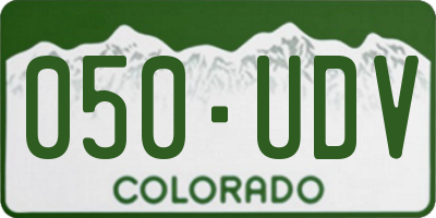 CO license plate 050UDV