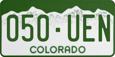CO license plate 050UEN