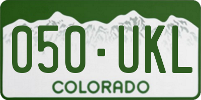 CO license plate 050UKL