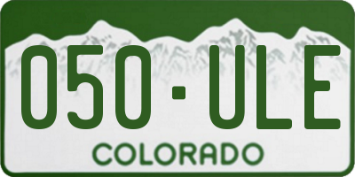 CO license plate 050ULE