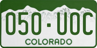 CO license plate 050UOC