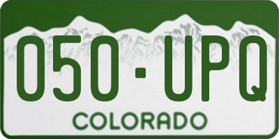 CO license plate 050UPQ