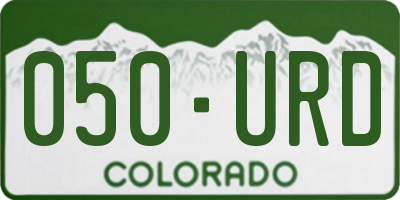 CO license plate 050URD