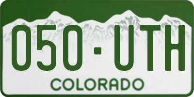 CO license plate 050UTH