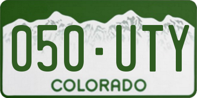 CO license plate 050UTY