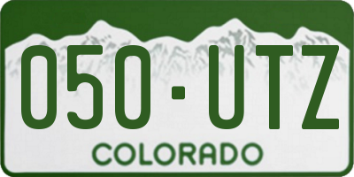 CO license plate 050UTZ