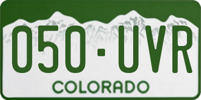 CO license plate 050UVR