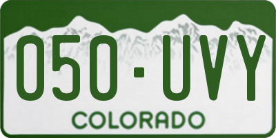 CO license plate 050UVY