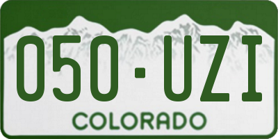 CO license plate 050UZI