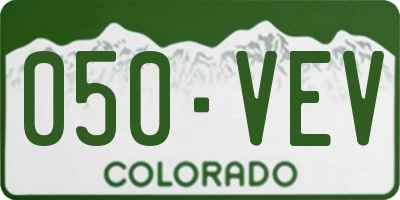 CO license plate 050VEV