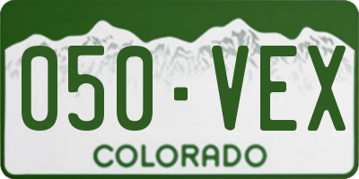 CO license plate 050VEX