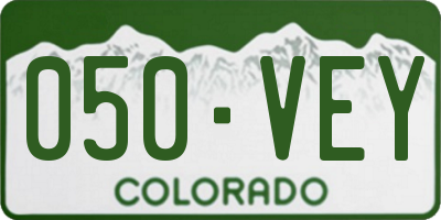 CO license plate 050VEY