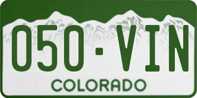 CO license plate 050VIN