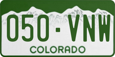 CO license plate 050VNW