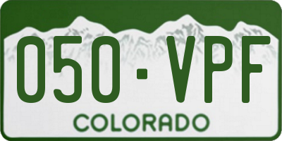 CO license plate 050VPF
