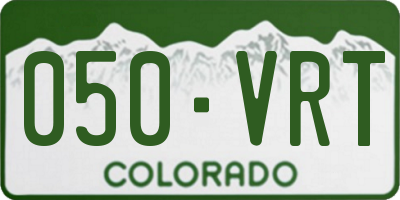 CO license plate 050VRT