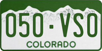 CO license plate 050VSO