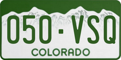 CO license plate 050VSQ