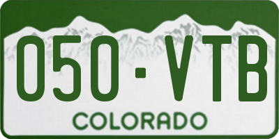 CO license plate 050VTB